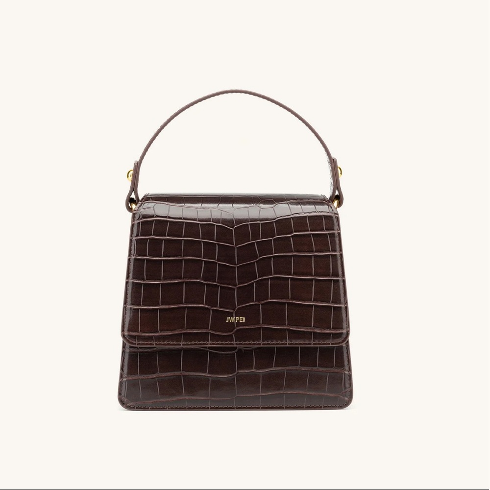 FAE TOP HANDLE CROSSBODY - NUTELLA CROC